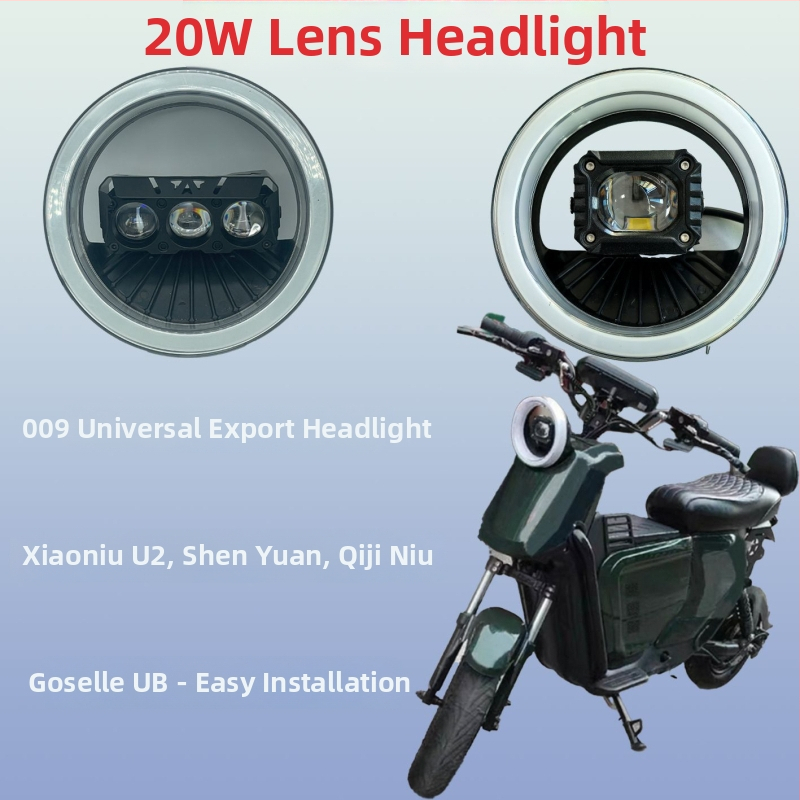 Trojlensový motocyklistický svetlomet — hlinírové puzdro, 20W, 9–30V, 6000 lm, IP67