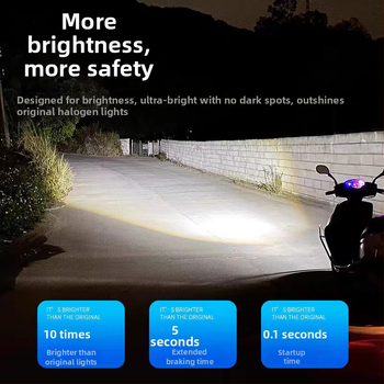 LED prednje svjetlo za motocikl s ugrađenom fisheye lećom, dvostruka hvataljka, H4 dvostruki snop