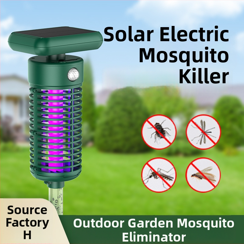 Lauko saulės energijos mušų naikinimo lemputė su elektriniu šoku, UV šviesos gaudyklė, 2000V išvestis, dengia 100 m² ir daugiau, įkraunama ličio baterija
