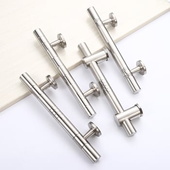 Drška za vrata od nehrđajućeg čelika za staklena vrata, dvostruka, model 024, polirani završetak, moderni minimalistički stil.