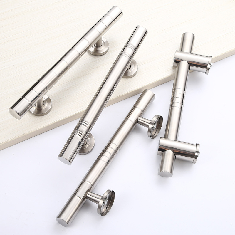 Drška za vrata od nehrđajućeg čelika za staklena vrata, dvostruka, model 024, polirani završetak, moderni minimalistički stil.