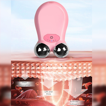 Masirajuci uređaj za lice mikrostrujom, dvostruka glava — vibrirajući tip, kućište ABS + nehrđajući čelik, 5. brzina, Li-Po baterija 5V-1A