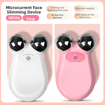 Masirajuci uređaj za lice mikrostrujom, dvostruka glava — vibrirajući tip, kućište ABS + nehrđajući čelik, 5. brzina, Li-Po baterija 5V-1A