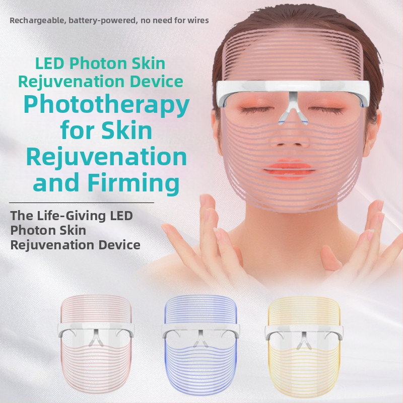 LED maska za lice za obnovu kože, prijenosna baterija 300–500 mAh, IPX2 vodootpornost, svjetlosna terapija