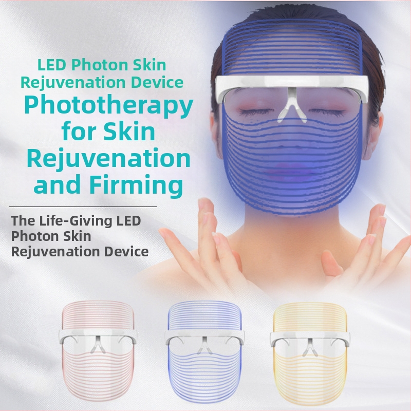 LED maska za lice za obnovu kože, prijenosna baterija 300–500 mAh, IPX2 vodootpornost, svjetlosna terapija