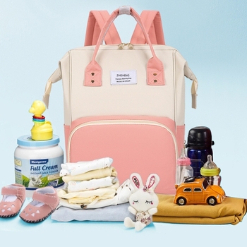 Rucsac pentru mame din Oxford, impermeabil, izolație, compartiment uscat și ud, capacitate extensibilă