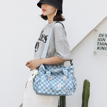 Geantă pentru mamă și bebelu cu capacitate mare, din nylon, compartiment uscat–umed, buzunar pentru sticle, compatibilă cu căruciorul, curea curbată