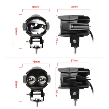 Προβολέας μοτοσικλέτας με διπλό φακό, LED 20W, 12-80V, 3000-4000 lm, IP68