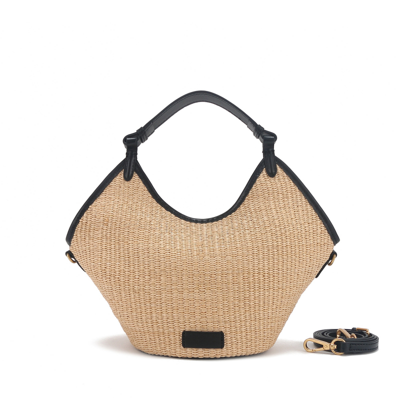 Geantă tote din piele întoarsă, cu formă ovală, deschidere expusă, căptușeală din piele de vițel, cu strat intermediar