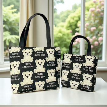 Geantă din pânză pentru femei — stil neutru, formă orizontală pătrată, închidere cu fermoar, buzunar interior cu fermoar, căptușeală din pânză