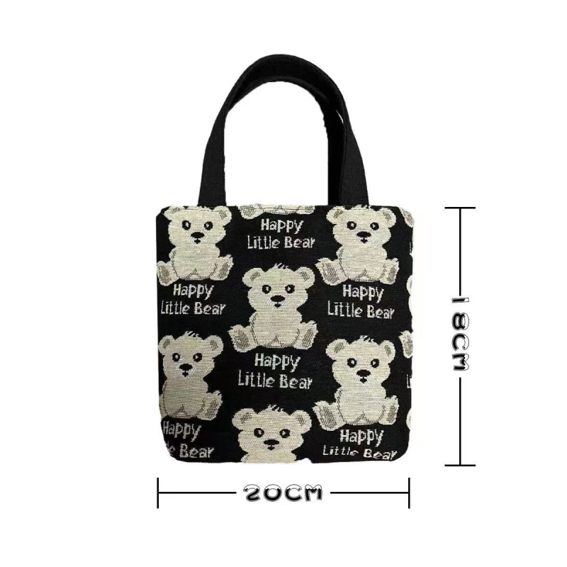 Geantă din pânză pentru femei — stil neutru, formă orizontală pătrată, închidere cu fermoar, buzunar interior cu fermoar, căptușeală din pânză