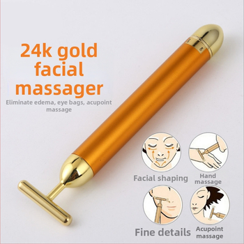 V formos veido masažuoklis su vibracija, elektrinė grožio priemonė su elektroplatinātu korpusu, modelis 2028