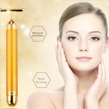 V formos veido masažuoklis su vibracija, elektrinė grožio priemonė su elektroplatinātu korpusu, modelis 2028