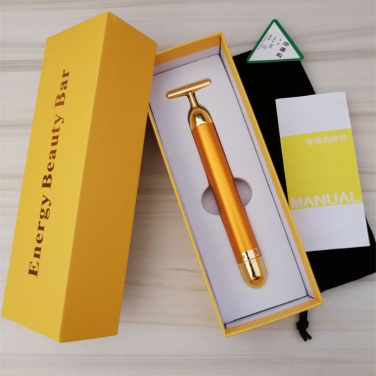 V formos veido masažuoklis su vibracija, elektrinė grožio priemonė su elektroplatinātu korpusu, modelis 2028