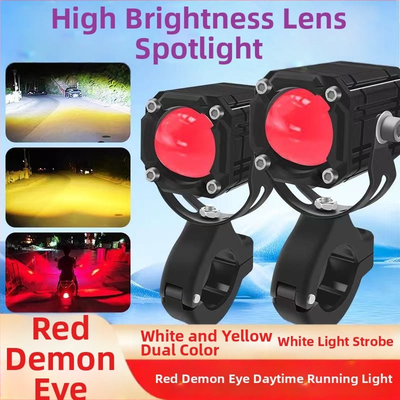 Demon Eye motocyklický svetlomet s LED, laserovou šošovkou, IP67 vodeodolný, 6000 lm, 30 W, 9-80 V