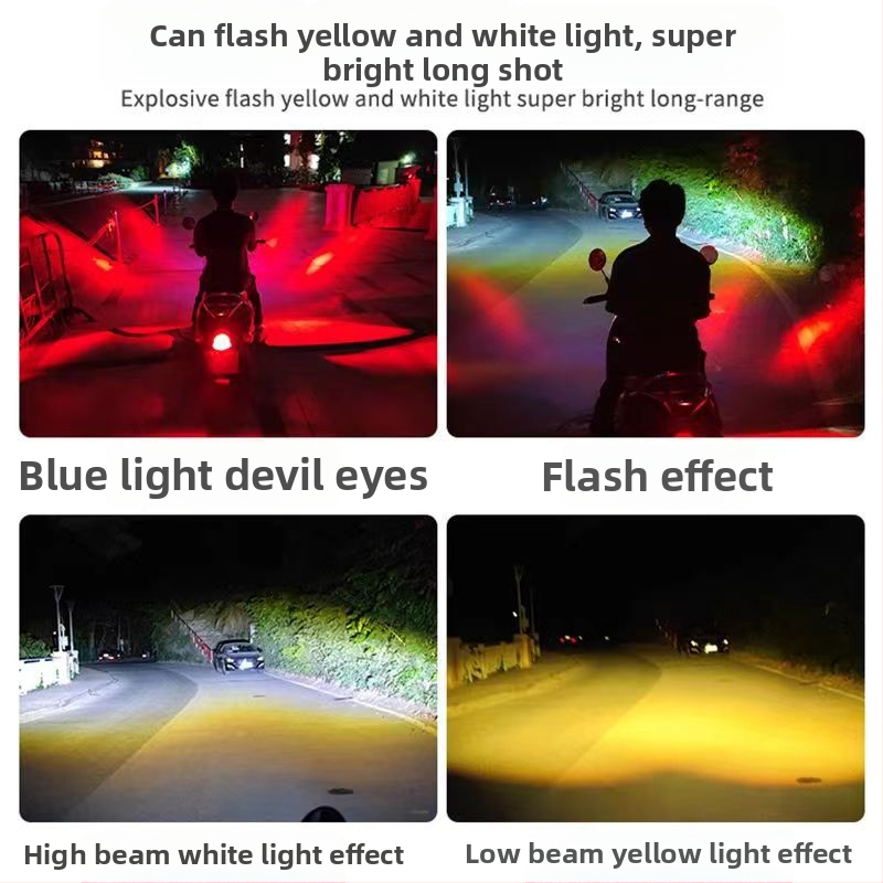 Demon Eye motocyklický svetlomet s LED, laserovou šošovkou, IP67 vodeodolný, 6000 lm, 30 W, 9-80 V