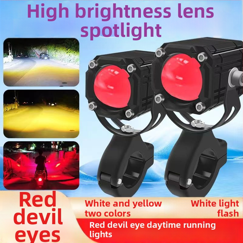 Demon Eye motocyklický svetlomet s LED, laserovou šošovkou, IP67 vodeodolný, 6000 lm, 30 W, 9-80 V