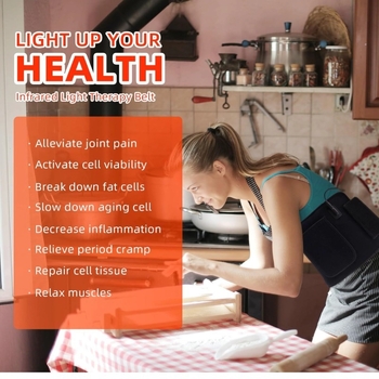 Banda portabilă pentru fototerapie cu încălzire cu infraroșu pentru talie și umăr — 24V, 10–36W, temperatură de încălzire 50–65°C, interval de control al temperaturii 50–65°C, control inteligent al temperaturii