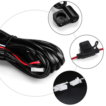 Motocikl LED reflektor žični set s prekidačem za treću brzinu (12V, 4A, IP67, LED, vijek trajanja 30000 h)