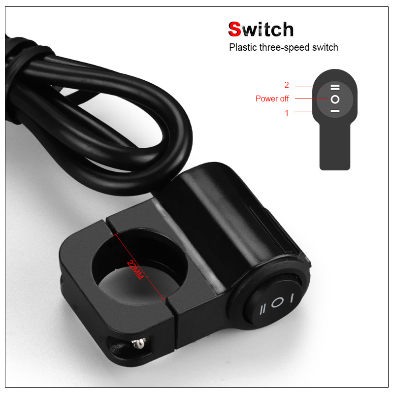 Motocikl LED reflektor žični set s prekidačem za treću brzinu (12V, 4A, IP67, LED, vijek trajanja 30000 h)