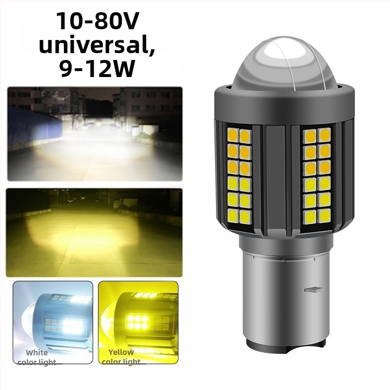 LED predné svetlo na motorku H4 s fisheye šošovkou, IP67, 12V, 9W, 1200lm