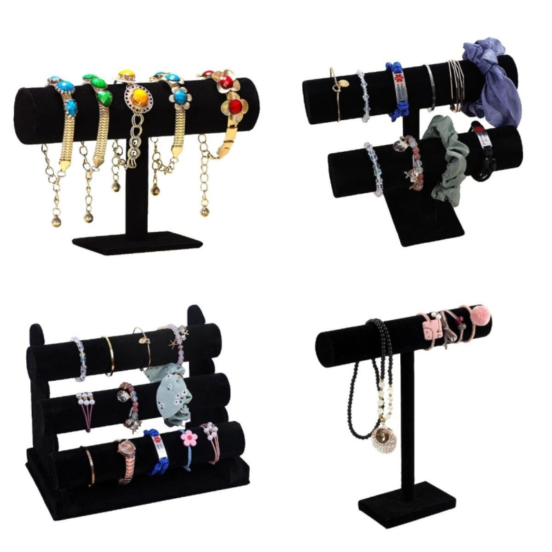 Držač za izlaganje narukvica od velura, s jednim, dvostrukim ili trostrukim slojem, za nakit (Otporan na prašinu; Materijal: Drugi; Stil: Pastoralni; Namjena: Nakit)
