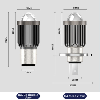 Motorkerékpár LED-fényszóró fish-eye lencsével, H4–H6, távoli és közeli fény