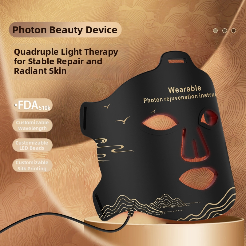 Dispozitiv de fotorejuvenare facial cu mască LED – utilizare acasă, portabil, rezistent la apă IPX7, rejuvenare a pielii și luminozitate