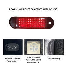 48 LED-diódák, 660/850 nm kettős hullámhosszal, távoli infravörös, 10W USB csuklópánt vörös fény terápiához
