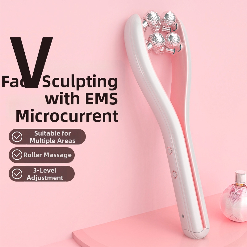 Daudzfunkcionāls elektriskais skaistumkopšanas instruments sejai – sejas pacēlums un tonizēšana, rulļa tipa ierīce dvīņžokļa kontūram, modelis LH, ABS korpuss, CE/ROHS/FCC sertifikāti, grumbu noņemšana