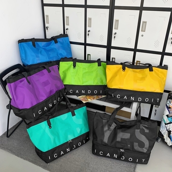 Geantă de voiaj unisex 36–55L, Oxford, impermeabilă și cu compartiment uscat-umed