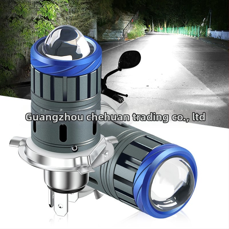 Motocyklové LED svetlo 3570, dvojfarebná šošovka, kompatibilné s H4/H6/BA20D, 26W, 12–80V, 6000K, hliníkové telo