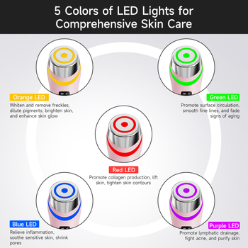 Masaj cu microcurent EMS pentru rejuvenarea pielii, terapie cu lumină, portabil, baterie încorporată de 2000–4000 mAh, IPX3 rezistent la apă