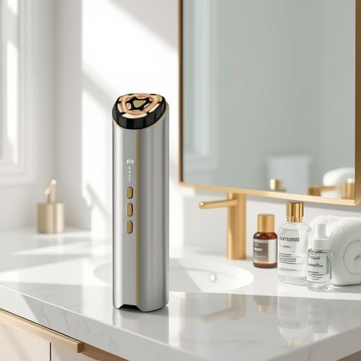 RF kozmetički uređaj s EMS mikrostrujom i fotonskom svjetlosnom terapijom – kućna upotreba, prijenosno, ugrađena baterija 1000–1200 mAh, pomlađivanje kože, borba protiv bora, posvjetljenje, obojeno svjetlo