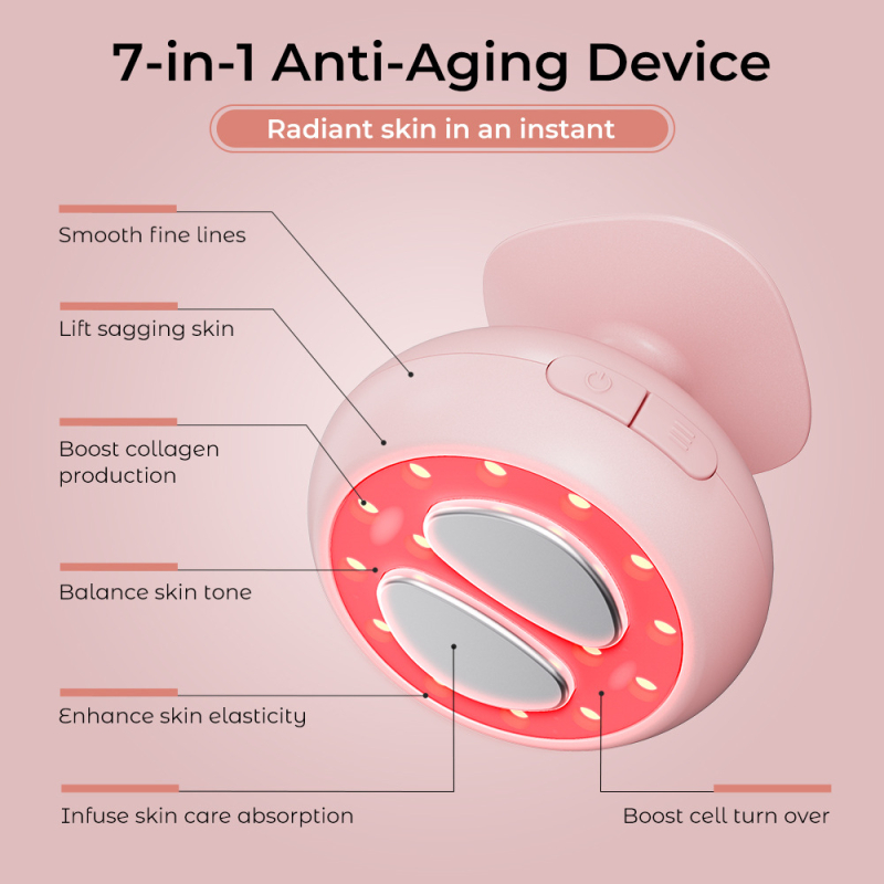 EMS mikrostruja ručni kozmetički uređaj za lice, vrat i ruke; pomlađivanje kože; IPX3 vodootpornost; ugrađena baterija 300–500 mAh; za kućnu upotrebu
