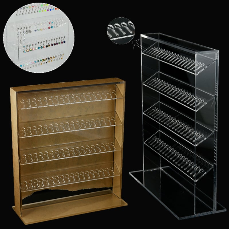 Dreamlee prozirni akrilni stalak za izlaganje nakita s 72 rupa, četiri sloja