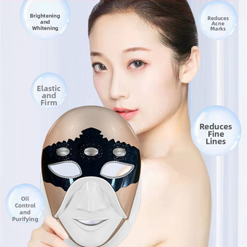 Uređaj za masku za lice s LED svjetlosnom terapijom za uklanjanje bora i pomlađivanje kože; prijenosno; ugrađena baterija 1200–2000mAh; IPX8 vodootporno