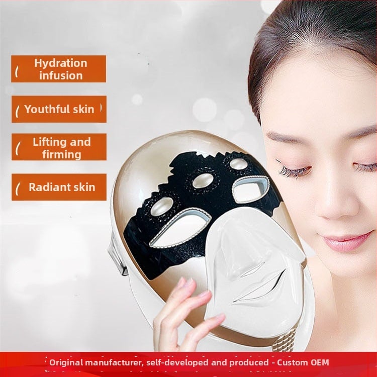 Uređaj za masku za lice s LED svjetlosnom terapijom za uklanjanje bora i pomlađivanje kože; prijenosno; ugrađena baterija 1200–2000mAh; IPX8 vodootporno