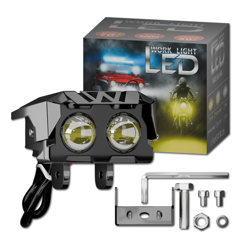 Motocikl LED far s dvije boje: bijela i žuta, Minion stil, vanjski LED far, vodootporan
