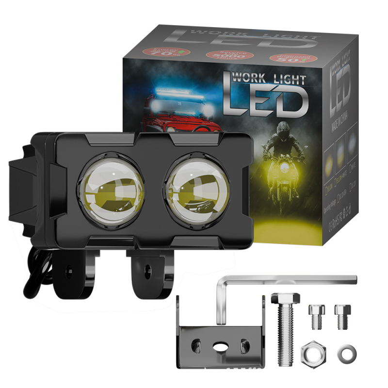 Motocikl LED far s dvije boje: bijela i žuta, Minion stil, vanjski LED far, vodootporan