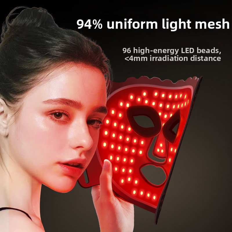 LED svjetlosna terapijska maska za lice, prijenosno uređaj, s ugrađenom baterijom 800–1000 mAh, IPX1 vodootpornost, za komercijalnu upotrebu.