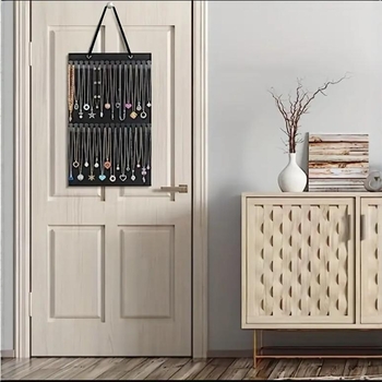 Torba za pohranu nakita — filc i koža, zidni vješalica, dvostruki organizator, višenamjenska i prenosna