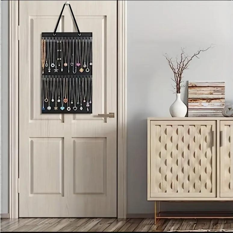 Torba za pohranu nakita — filc i koža, zidni vješalica, dvostruki organizator, višenamjenska i prenosna