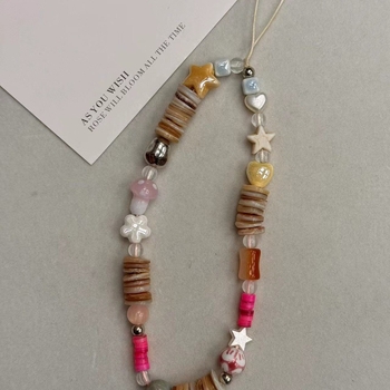 Kamera narukvica s perlama, najlonsko uže, keramijski geometrijski privjesak, ručno izrađeno, plastična kopča