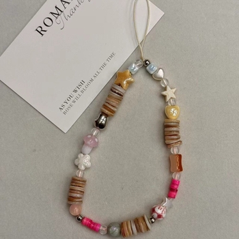 Kamera narukvica s perlama, najlonsko uže, keramijski geometrijski privjesak, ručno izrađeno, plastična kopča