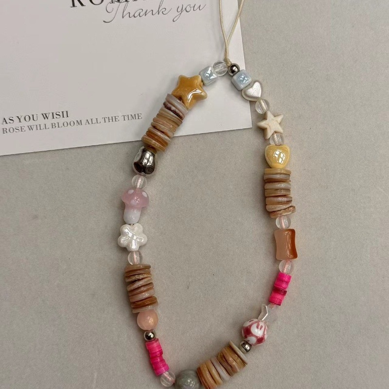 Kamera narukvica s perlama, najlonsko uže, keramijski geometrijski privjesak, ručno izrađeno, plastična kopča