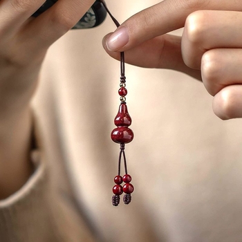 Ručni pleteni cinnabar privjesak za telefon, u obliku tikve, za žene, dekorativni dodatak