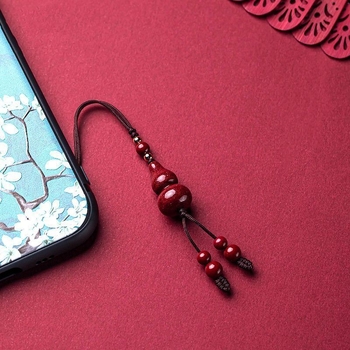 Ručni pleteni cinnabar privjesak za telefon, u obliku tikve, za žene, dekorativni dodatak