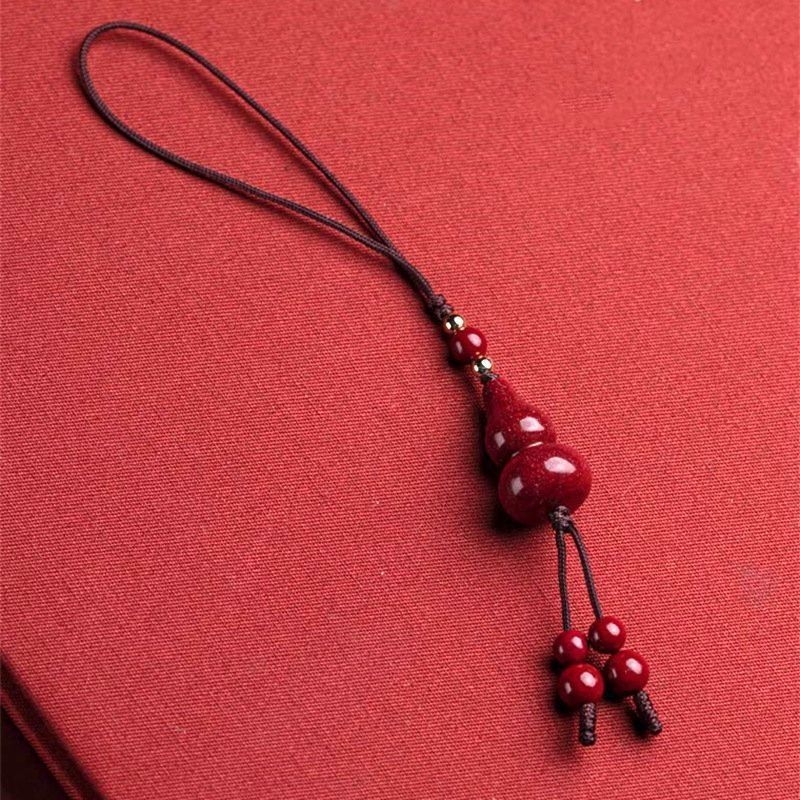 Ručni pleteni cinnabar privjesak za telefon, u obliku tikve, za žene, dekorativni dodatak