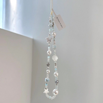 Lančić za mobitel od visokoelastične pamučne uzice s metalnom kopčom; bez dodatne opreme, bez logotipa